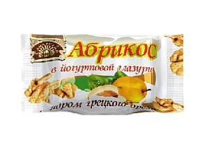 Конфеты Абрикос в йогуртовой глазури с грецким орехом